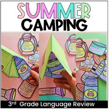 Preview of 3rd Grade Summer Camping Grammar Language Review Craft Activity