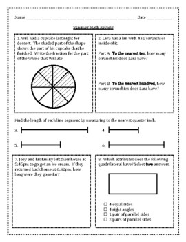 Preview of 3rd Grade Summer Math Review