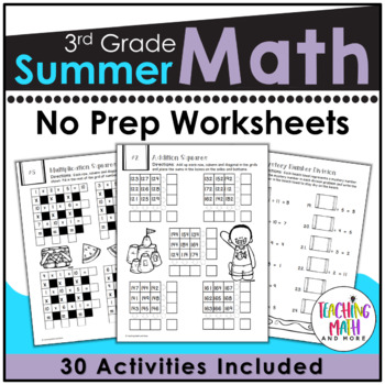 3rd grade summer packet by teaching math and more tpt