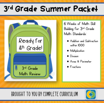 Preview of 3rd Grade Summer Packet: Ready for 4th Grade!