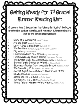 3rd Grade Summer Reading Challenge By The Caffeinated Classroom Tpt