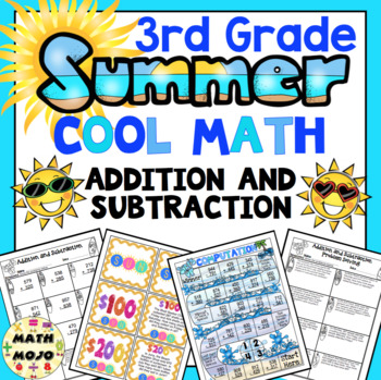 Preview of 3rd Grade Summer Cool Math Review: Week 1 Addition and Subtraction