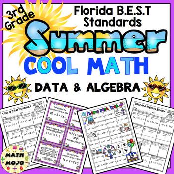 Preview of 3rd Grade Summer School Math: Data & Algebra Florida BEST Standards