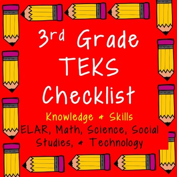 3rd Grade TEKS Checklist by Triple the Learning  TpT