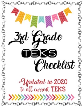 Preview of 3rd Grade TEKS Checklist **Vertical Format**