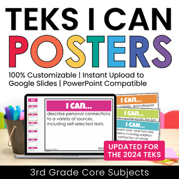 3rd Grade TEKS Digital I Can Statements Bundle | Editable Google Slides