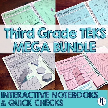 Preview of 3rd Grade TEKS Interactive Notebook & Quick Check MEGA BUNDLE