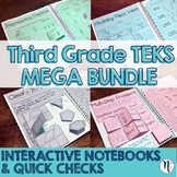 3rd Grade TEKS Interactive Notebook & Quick Check MEGA BUNDLE