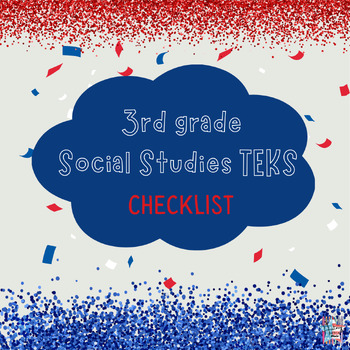 Preview of 3rd Grade TEKS Social Studies Checklist, Tracker