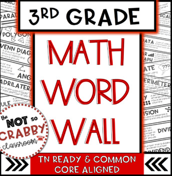 Preview of 3rd Grade Math Word Wall | TN Ready & Common Core Aligned