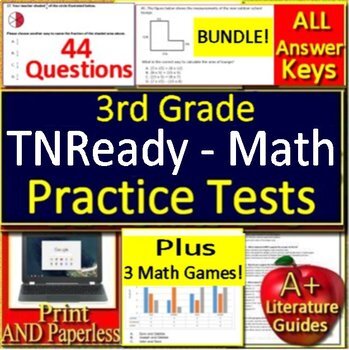 Preview of 3rd Grade TCAP TNReady Math Practice Tests and Games - TN Ready Test Prep