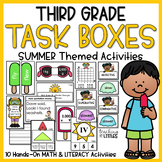 3rd Grade Task Boxes | Math & Literacy Activities | Summer