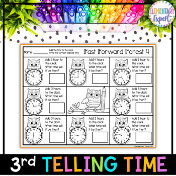 Preview of 3rd Grade Telling Time Worksheet Activities - Print and Digital Resources 