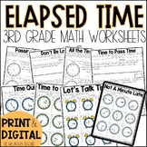 3rd Grade Telling Time to the Minute and Elapsed Time Worksheets
