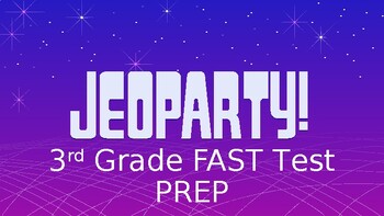 Preview of 3rd Grade Test Prep Jeopardy - FL FAST BEST Benchmarks Aligned