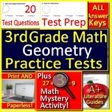 3rd Grade Math Geometry - Test Prep Math Mystery - Printab