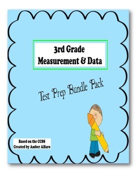 Preview of 3rd Grade Math Test Prep Printable Bundle Pack ~ Measurement & Data ~ CCSS