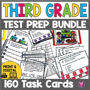 Preview of 3rd Grade Review & Test Prep Activities - End of Year Spiral Review & Test Prep