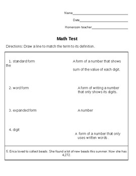 Preview of 3rd Grade Test: Writing & Comparing Numbers