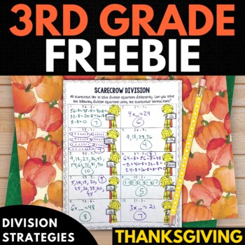 Preview of 3rd Grade Thanksgiving Math Activity | Division Strategies