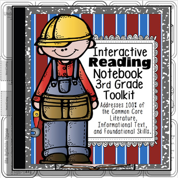 Preview of 3rd Grade Tools for Interactive Reading Notebook 100% Common Core Aligned PDF