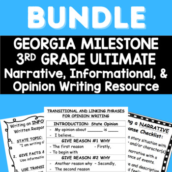 Preview of 3rd Grade ULTIMATE Georgia Milestone Writing Bundle