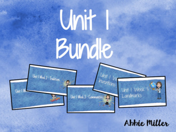 Preview of 3rd Grade - Unit 1 BUNDLE Wonders Google Slides (editable) 