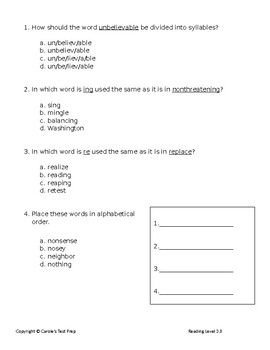 3rd Grade VA SOL Word Analysis Test Prep | TpT