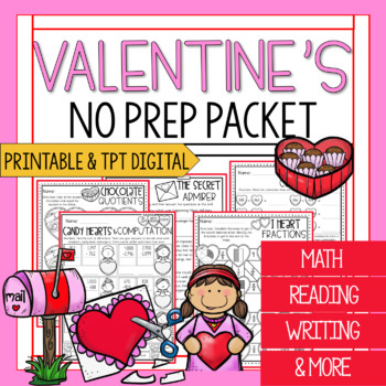 Preview of 3rd Grade Valentine's Day Packet | Valentine's Day Worksheets 