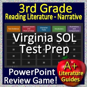 Preview of 3rd Grade Virginia SOL Reading Test Prep Reading Literature Review Game