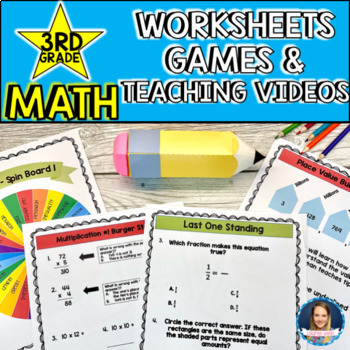 Preview of 3rd Grade Math Worksheet Activities and Teaching Videos