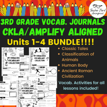 Preview of 3rd Grade Vocabulary Journal BUNDLE! (CKLA Aligned) Units 1-4