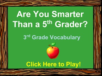 Preview of 3rd Grade Vocabulary Review - Are You Smarter Than a 5th Grader PowerPoint Game