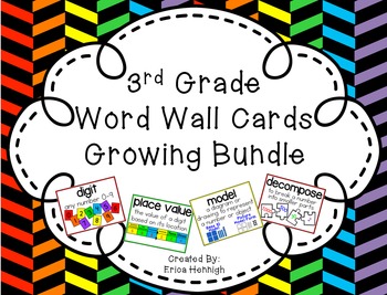 Preview of 3rd Grade Vocabulary Word Wall Cards Sets 1-8 Bundle-Based on the TEKS and STAAR