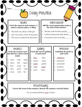 Preview of 3rd Grade Warm Ups- Common Core Language Arts