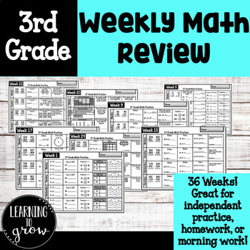 Preview of 3rd Grade Weekly Math Practice: Homework, Morning Work, or Individual Practice