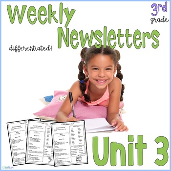 Preview of 3rd Grade Weekly Newsletters Unit 3