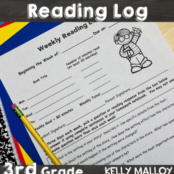 Preview of May Reading Comprehension Weekly Reading Log Summary Parent Signature