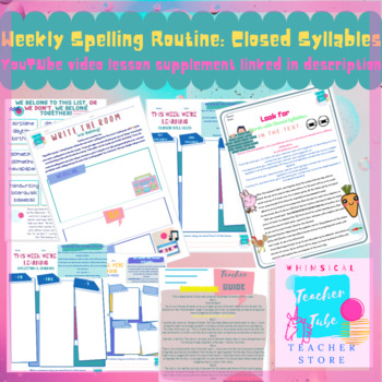 Preview of 3rd Grade Weekly Spelling Routine-Closed Syllables
