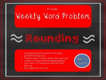 Preview of 3rd Grade Weekly Word Problem Set on Rounding