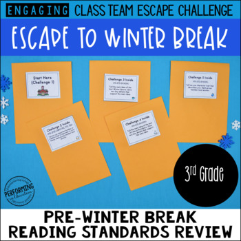 Preview of 3rd Grade Winter Escape Room | Winter Break Reading Review