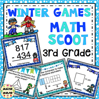 Preview of 3rd Grade Winter Games: 3rd Grade Winter Math Scoot