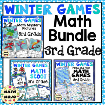 Preview of 3rd Grade Winter Math - 3rd Grade Winter Games Math Activities Bundle