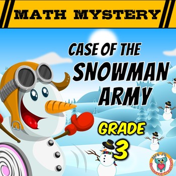 Preview of 3rd Grade Winter Math Mystery Activity - Fun Math Review Game