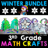 3rd Grade Winter Math Crafts Bundle Snowman Bulletin Board