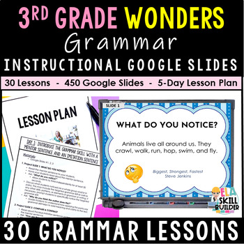 Preview of 3rd Grade Wonders 2023, 2020 | Grammar Google Slides with Mentor Sentences