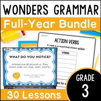 Preview of 3rd Grade Wonders 2023 Grammar Bundle - Lessons, Posters, Activities, Worksheets