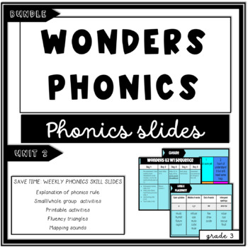 Preview of 3rd Grade Wonders Phonics Spelling Bundle Unit 2 Weeks 1-5