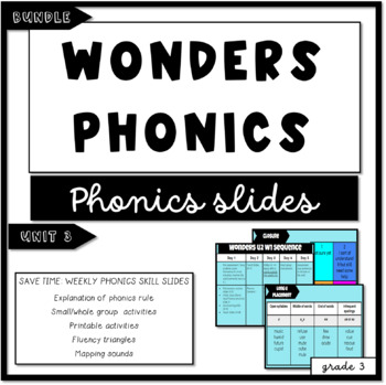 Preview of 3rd Grade Wonders Phonics Spelling Bundle Unit 3 BUNDLE Weeks 1-5