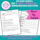 3rd Grade Wonders Unit 1 Family Traditions Comprehension Q